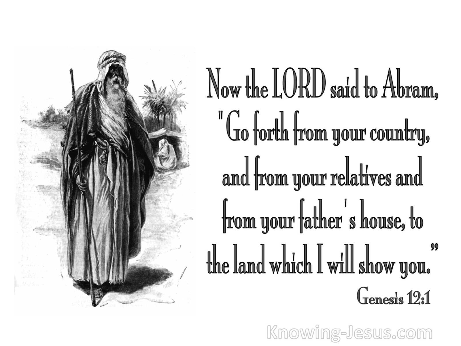 Genesis 12:1 Leave Your Country And Relatives (white)